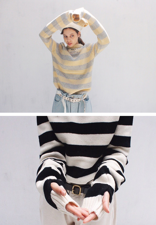 stripe wool  knite