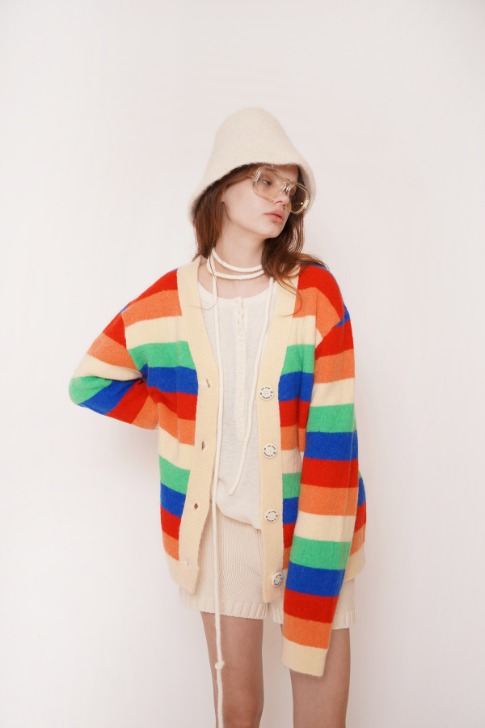 21f/w bb rainbow cardigan knitwear (6color)
