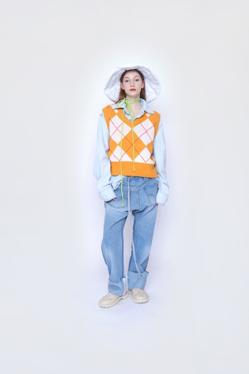 22 s/s dia pattern Knit vest (10color)