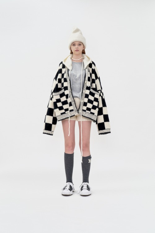 22 f/w BB checkerboard cardigan knitwear (8color)