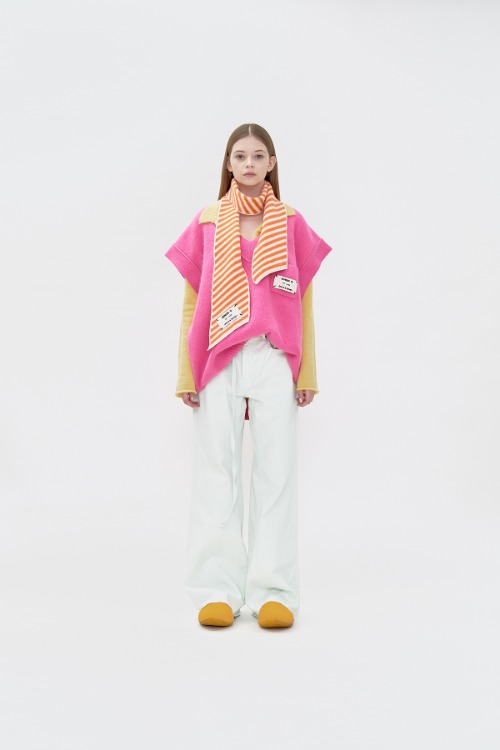 22 f/w Angora M box vest knitwear (12color)